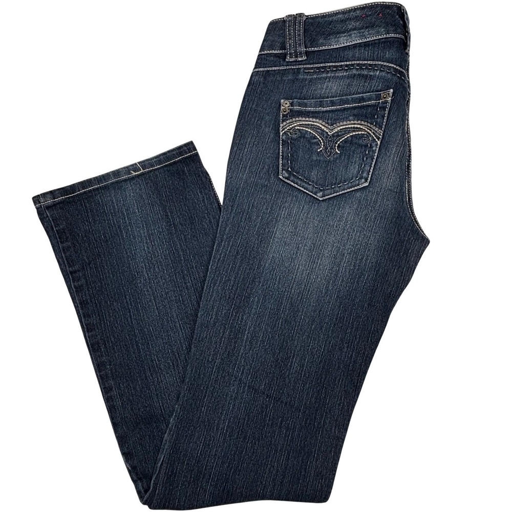 Candie's Women's Bootcut Jeans Size 7 Dark Wash Stretch Y2K Low Rise 32x32 EUC